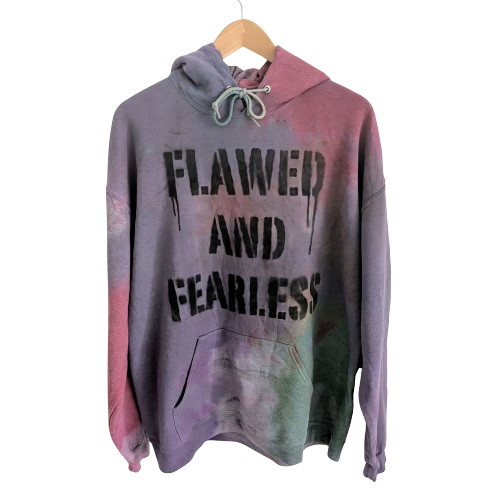 Flawed and Fearless Hand-Dyed Hoodie (Men’s Size XL)